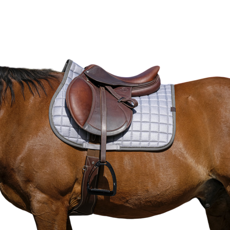 découvrez notre tapis de cheval gris alliant confort et élégance, idéal pour assurer bien-être et style lors de vos promenades équestres.